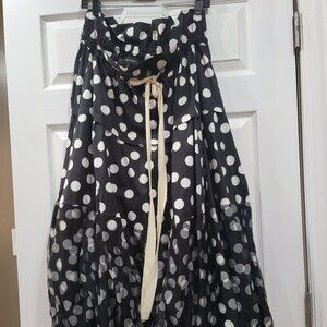 $695 LEE MATHEWS PAPERBACK POCKEDOT SKIRT MEDIUM LARGE